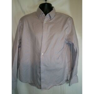 Egara‎ Modern Fit Stretch Non Iron Plaid Dress Shirt Mens Large